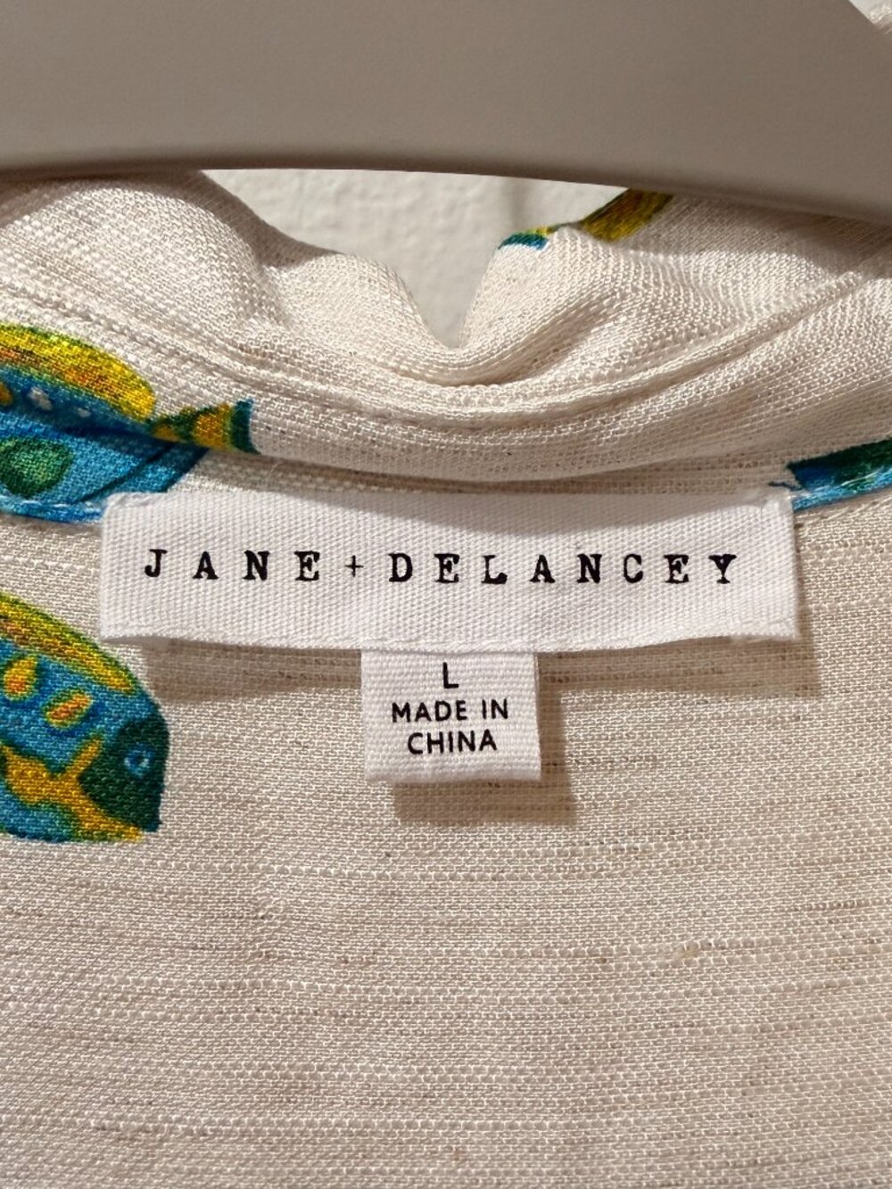 Jane + Delancey, tropical collared dress. Size L - Picture 3 of 6